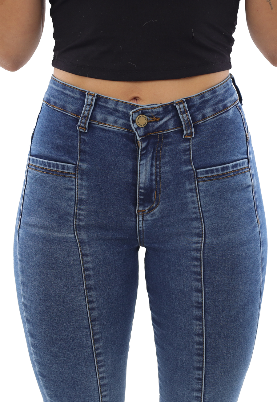 JEANS FLARE ELASTICADO AZUL MUJER JE3945 - 3