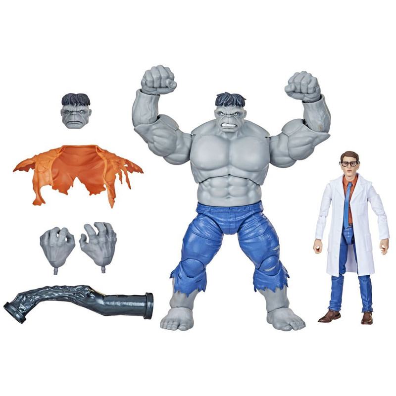Figura De Acción Marvel Hulk Gris - Colección Retro 375 De Hasbro Legends, 9.5 Cm, Articulada, Inspirada En Cómics
