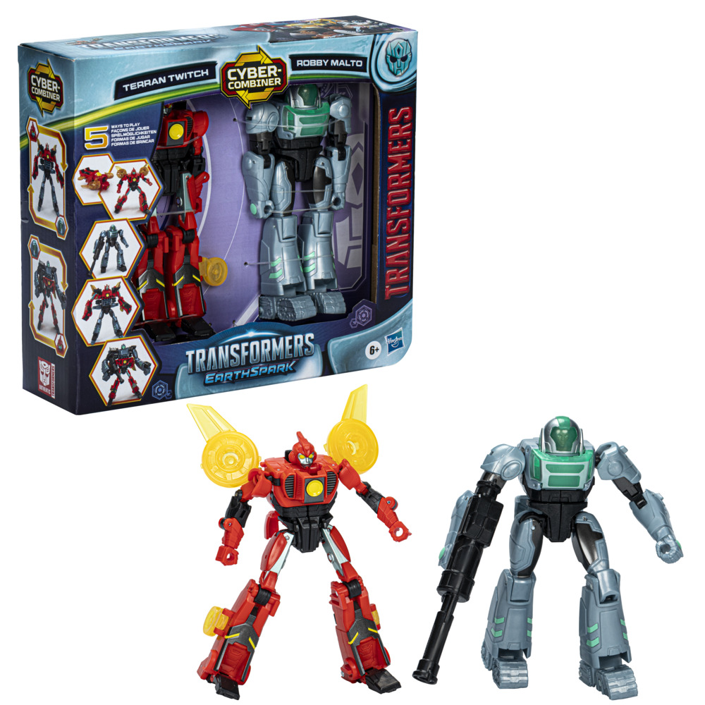 FIGURA DE ACCIÓN TRANSFORMERS EARTHSPARK CYBER-COMBINER TERRAN TWITCH Y ROBBY MALTO - 6