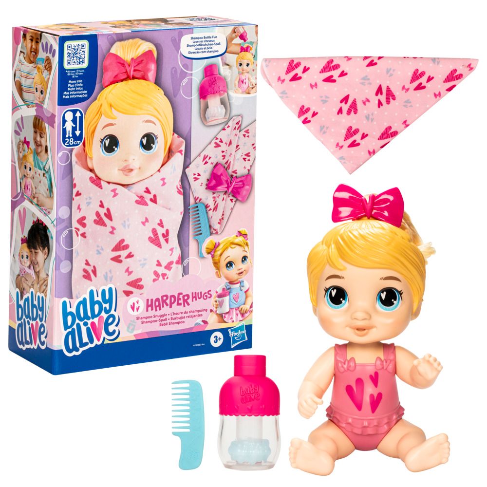 MUÑECA BABY ALIVE BURBUJAS RELAJANTES HARPER HUGS CABELLO RUBIO - 3