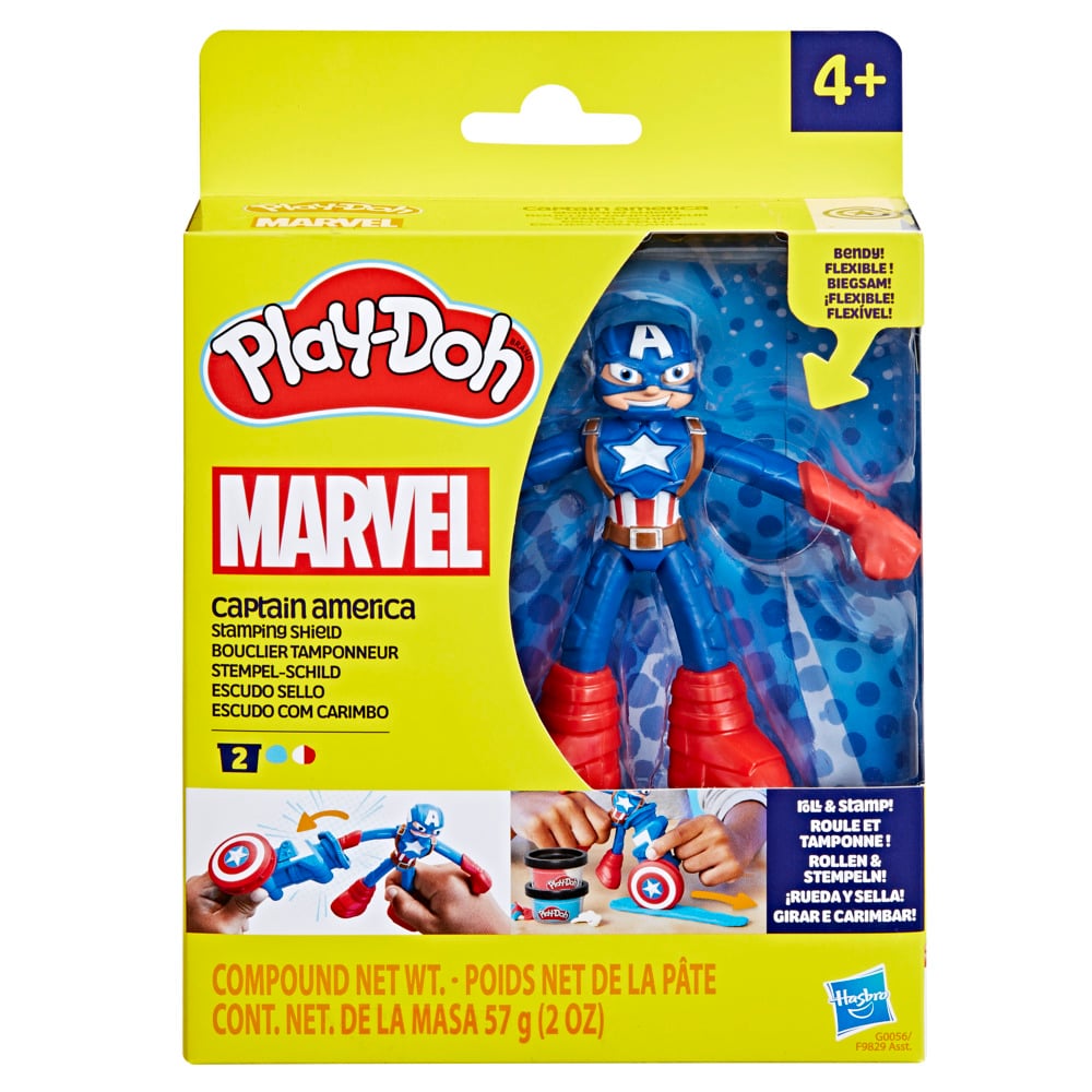 MASAS Y PLASTILINAS PLAY-DOH MARVEL CAPITÁN AMÉRICA ESCUDO SELLO - 1