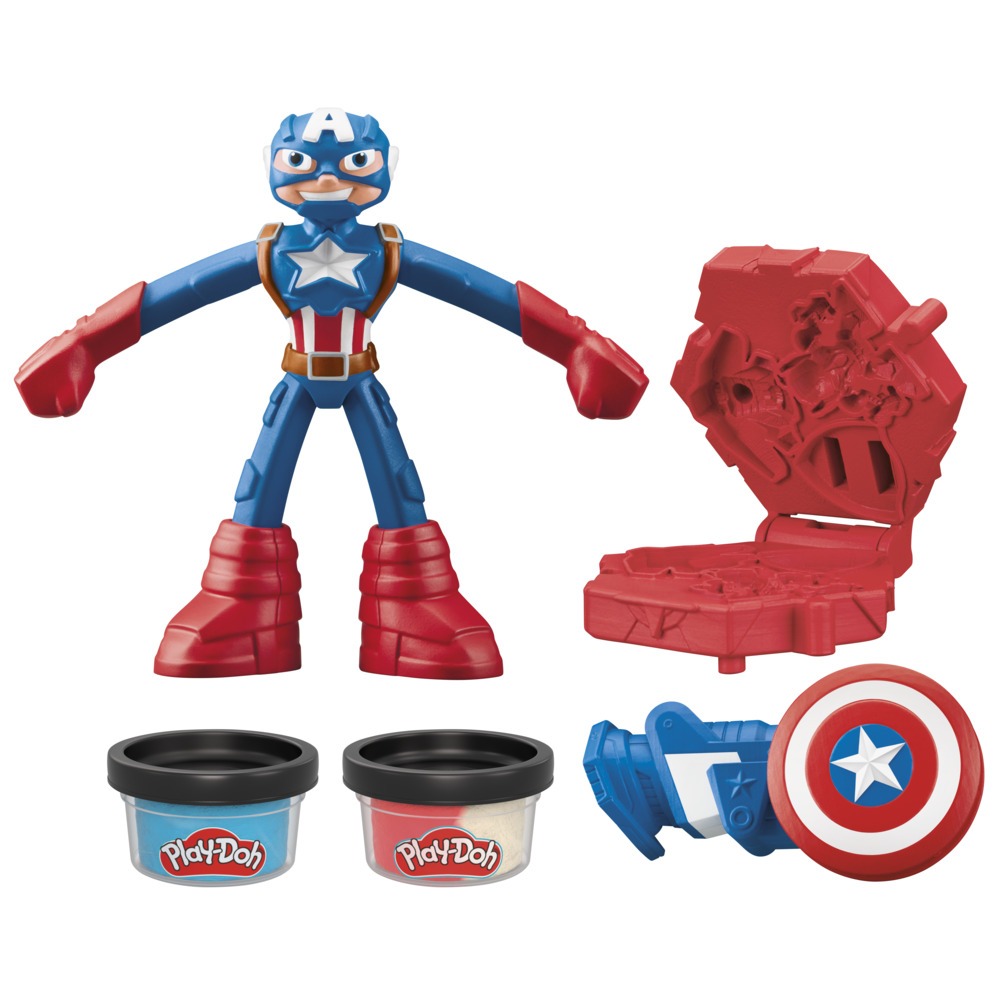 MASAS Y PLASTILINAS PLAY-DOH MARVEL CAPITÁN AMÉRICA ESCUDO SELLO - 2