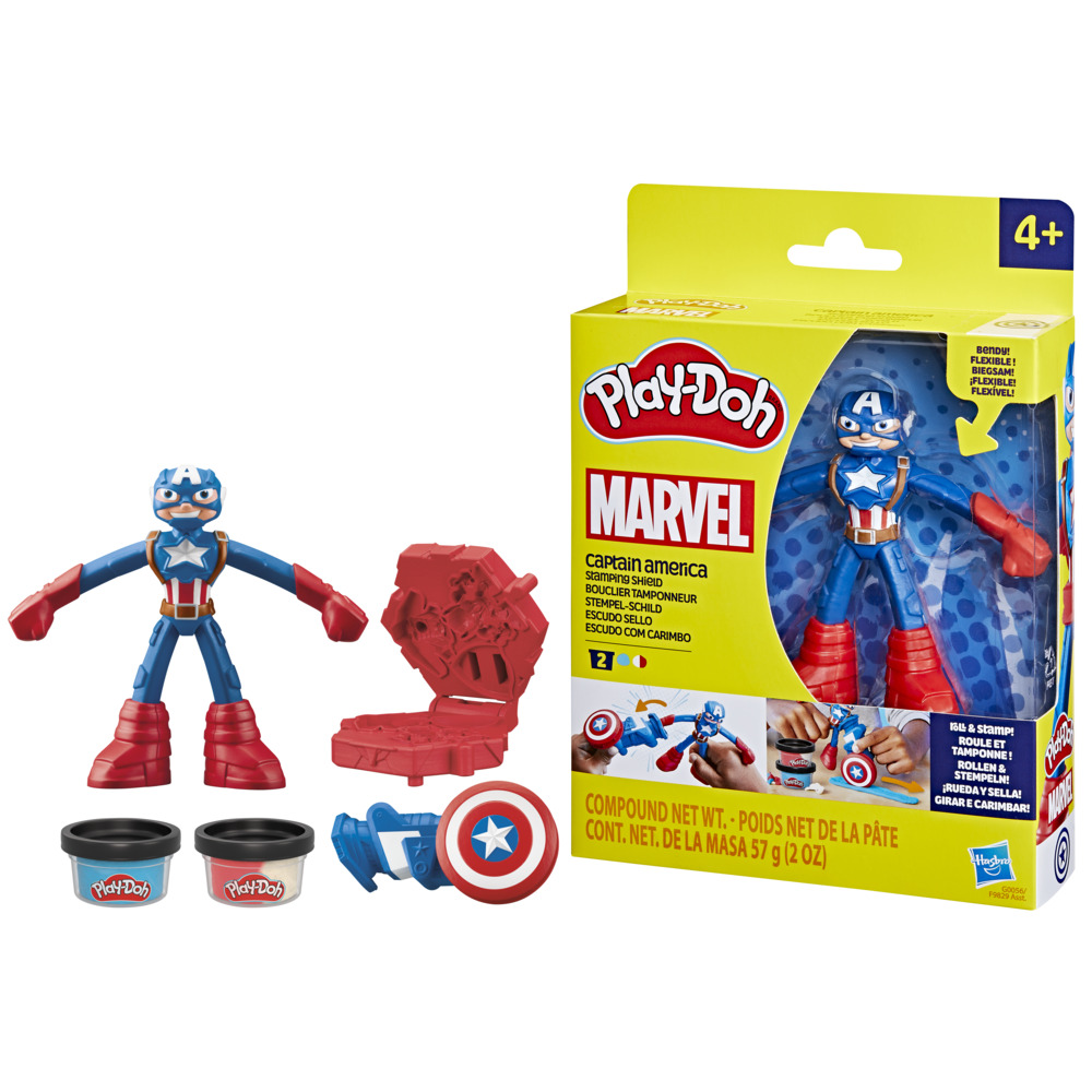 MASAS Y PLASTILINAS PLAY-DOH MARVEL CAPITÁN AMÉRICA ESCUDO SELLO - 3
