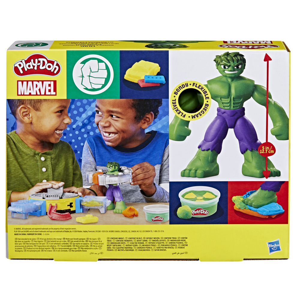 MASAS Y PLASTILINAS PLAY-DOH MARVEL SET DE JUEGO HULK APLASTA Y MOLDEA - 4