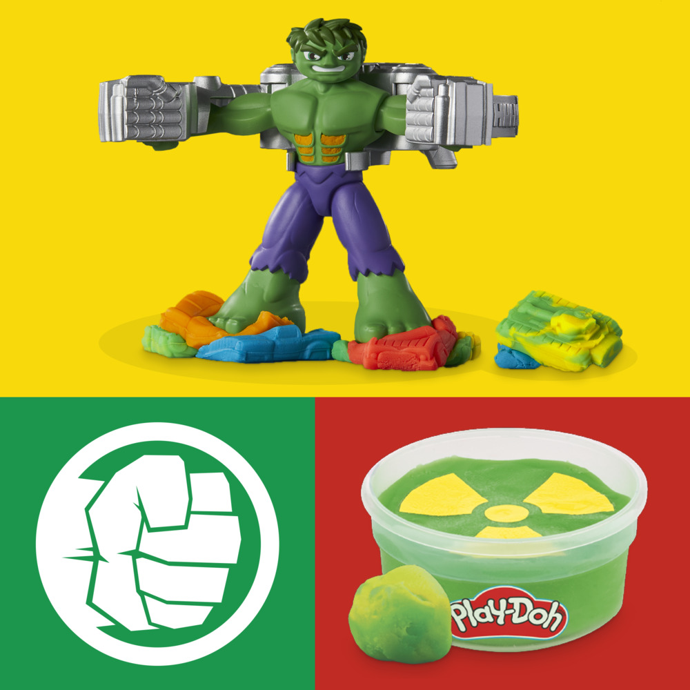 MASAS Y PLASTILINAS PLAY-DOH MARVEL SET DE JUEGO HULK APLASTA Y MOLDEA - 7