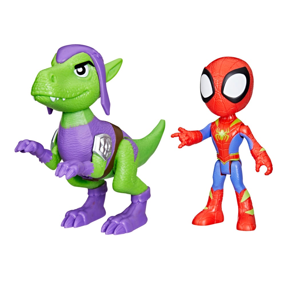 FIGURA DE ACCIÓN SPIDEY AND FRIENDS DINO-WEBS, SPIDEY Y GOBLIN RAPTOR - 1