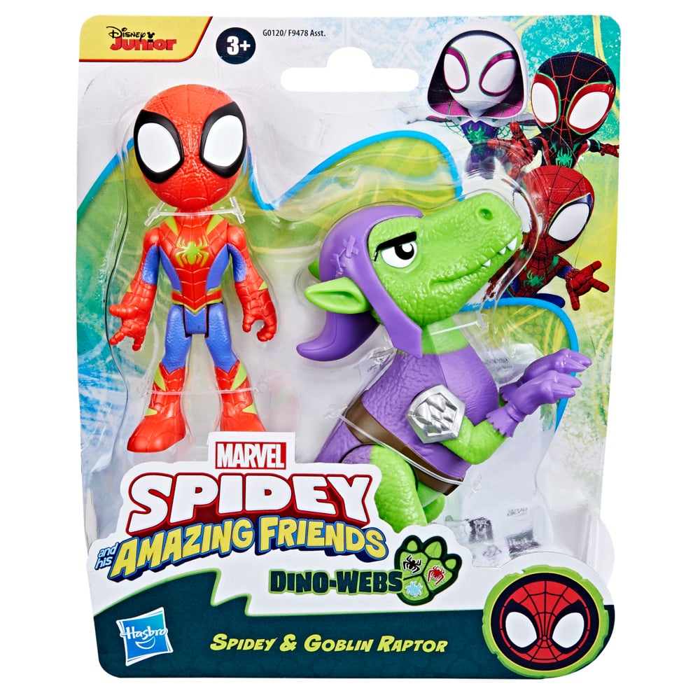 FIGURA DE ACCIÓN SPIDEY AND FRIENDS DINO-WEBS, SPIDEY Y GOBLIN RAPTOR - 2