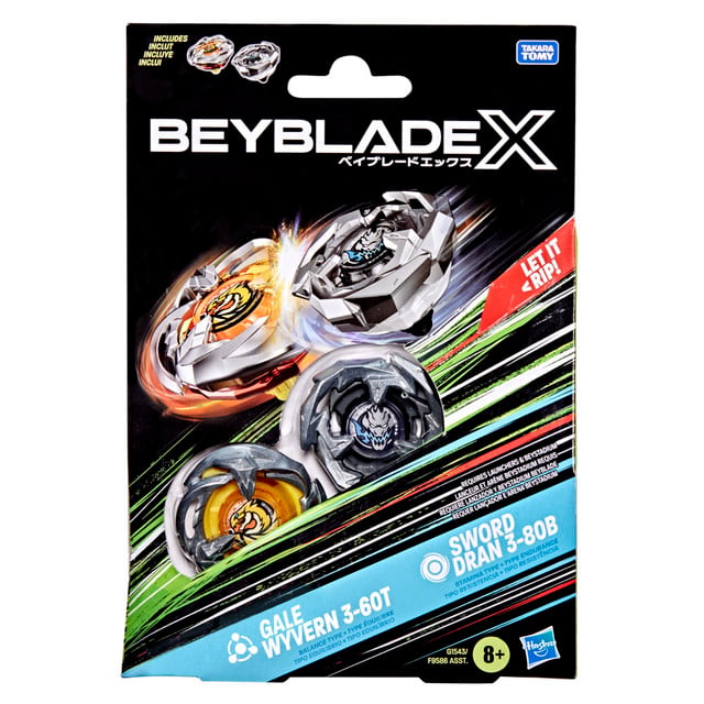 TROMPO BEYBLADE X PACK DOBLE GALE WYVERN 3-60T Y SWORD DRAN 3-80B - 2