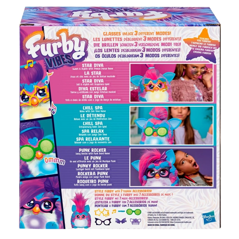 PELUCHE ELECTRONICO FURBY VIBES BLUE RAZZ - 4