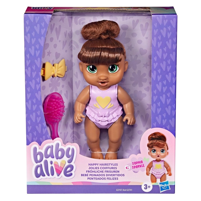 MUÑECA BABY ALIVE BEBE  PEINADOS DIVERTIDOS CABELLO CASTAÑO - 2