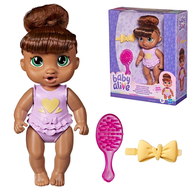 MUÑECA BABY ALIVE BEBE  PEINADOS DIVERTIDOS CABELLO CASTAÑO - 3