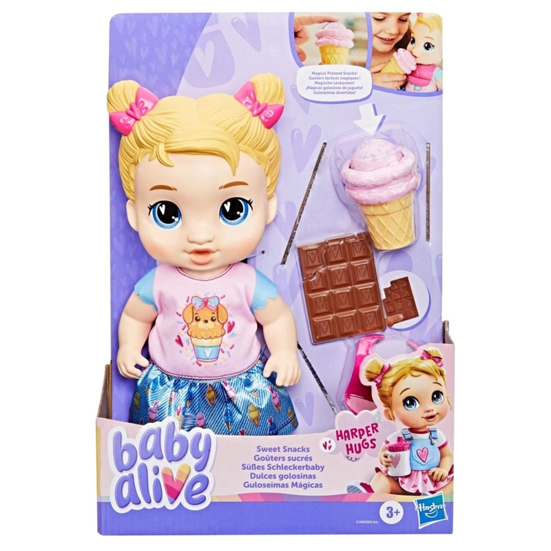 MUÑECA BABY ALIVE DULCES GOLOSINAS HARPER HUGS - 2