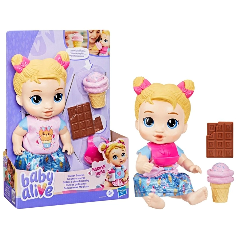 MUÑECA BABY ALIVE DULCES GOLOSINAS HARPER HUGS - 3