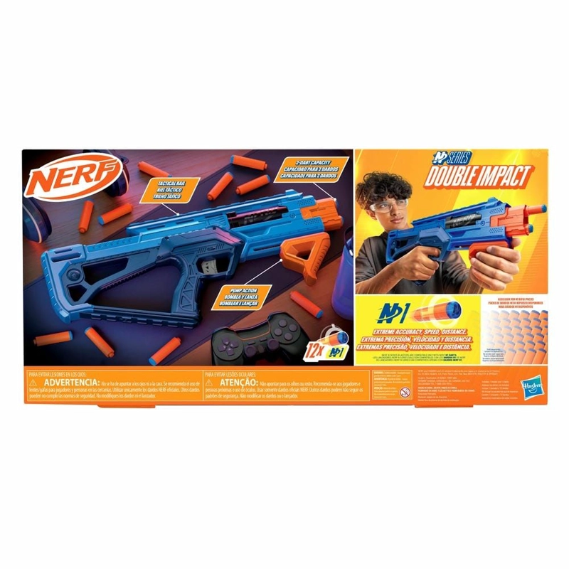 LANZADOR DE DARDOS NERF N SERIES DOBLE IMPACT - 3
