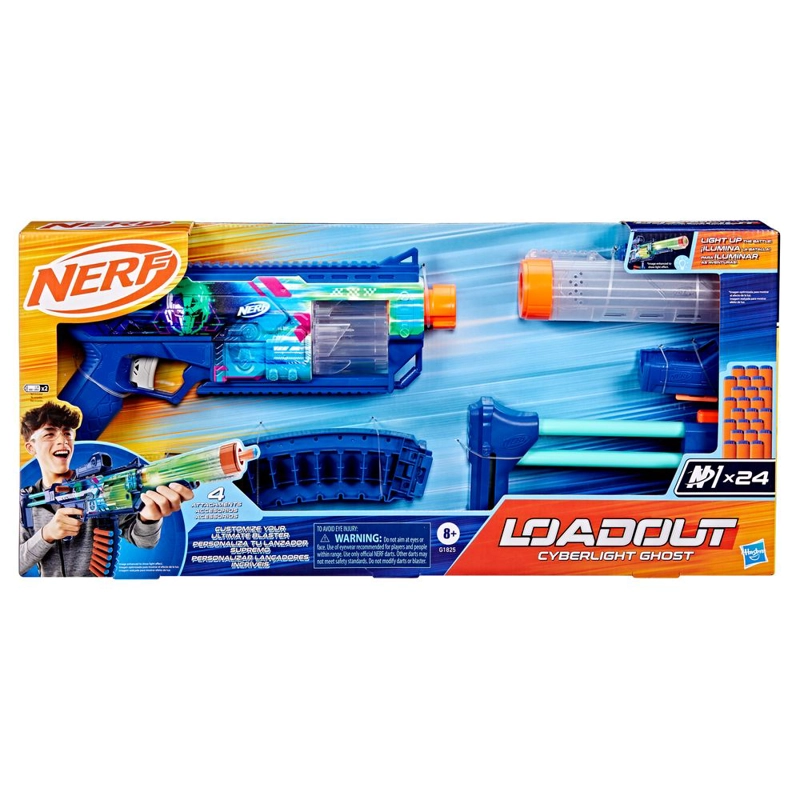 LANZADOR DE DARDOS NERF LOADOUT CYBERLIGHT GHOST - 2