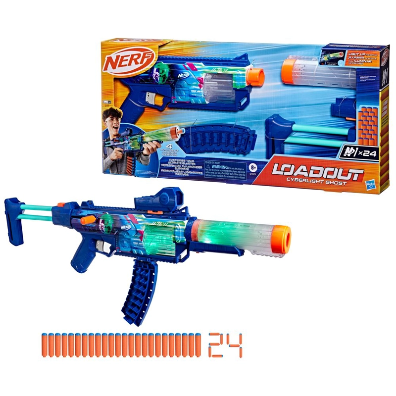 LANZADOR DE DARDOS NERF LOADOUT CYBERLIGHT GHOST - 3