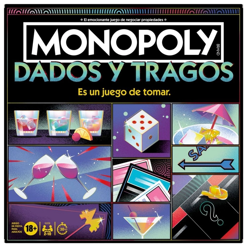 JUEGO DE MESA MONOPOLY TRAGOS Y DADOS - 1
