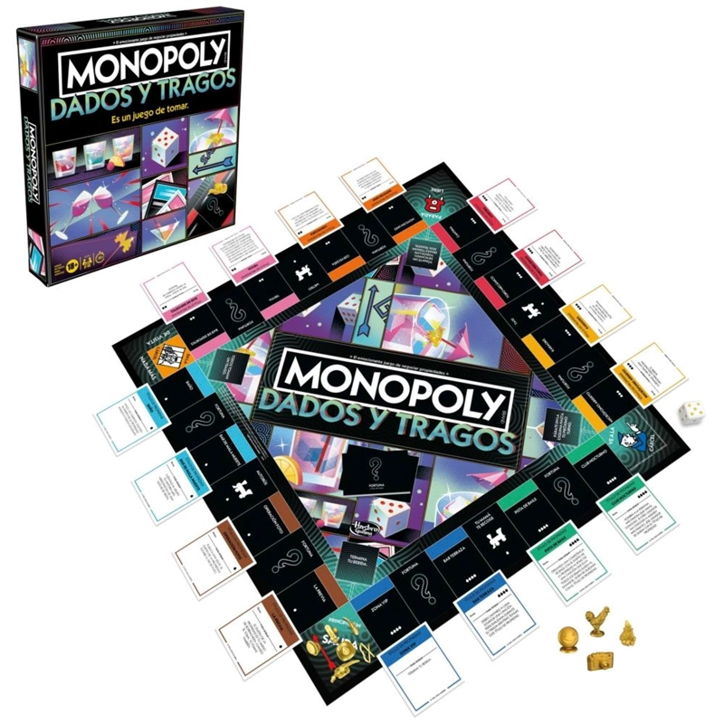 JUEGO DE MESA MONOPOLY TRAGOS Y DADOS - 3