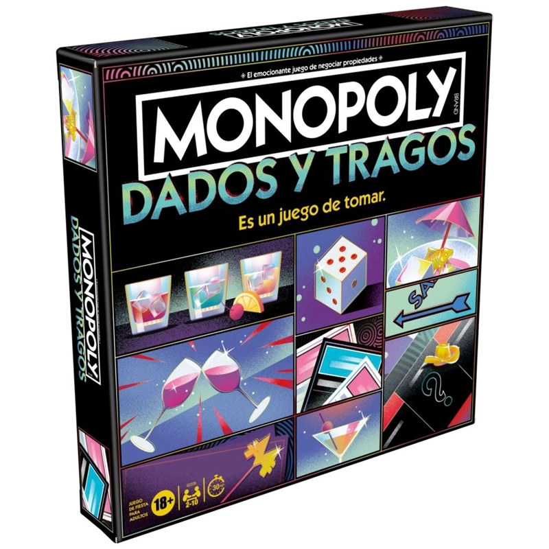 JUEGO DE MESA MONOPOLY TRAGOS Y DADOS - 4