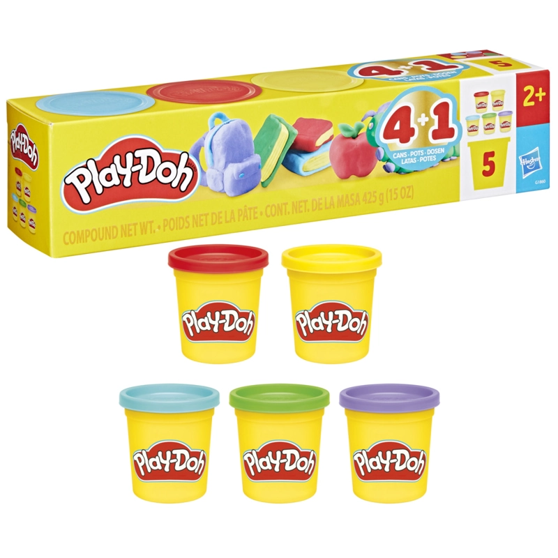 MASAS MOLDEABLES  PLAY-DOH VUELTA A CLASES PACK DE 5 LATAS - 3