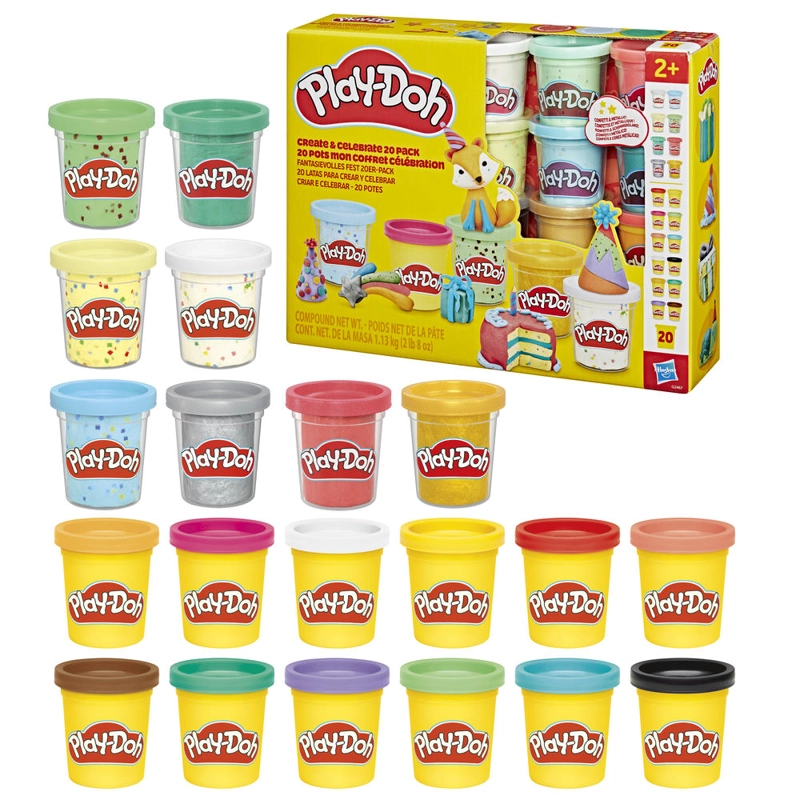 SET DE MASAS MOLDEABLES PLAY-DOH 20 LATAS CREAR Y CELEBRA - 3