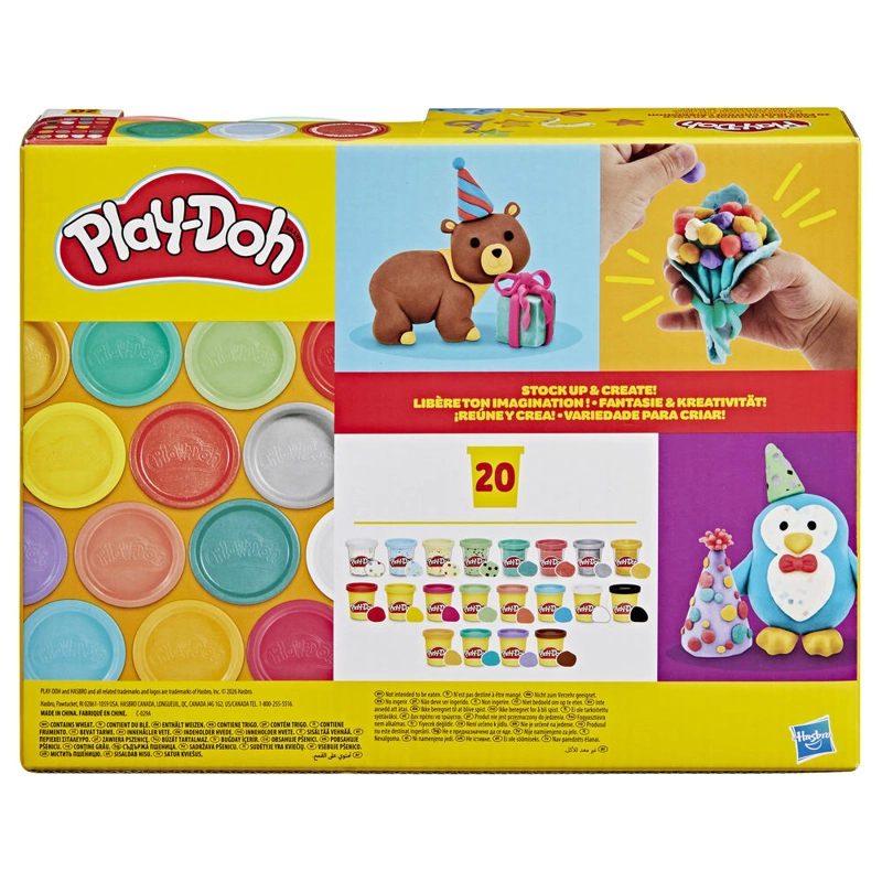 SET DE MASAS MOLDEABLES PLAY-DOH 20 LATAS CREAR Y CELEBRA - 4