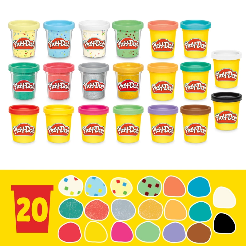 SET DE MASAS MOLDEABLES PLAY-DOH 20 LATAS CREAR Y CELEBRA - 8