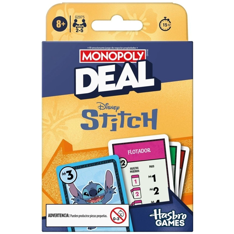 JUEGO DE MESA MONOPOLY DEAL EDICION DISNEY STITCH - 1