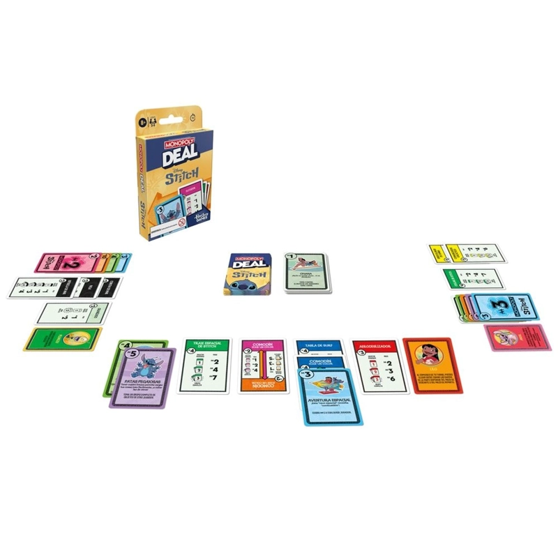 JUEGO DE MESA MONOPOLY DEAL EDICION DISNEY STITCH - 3