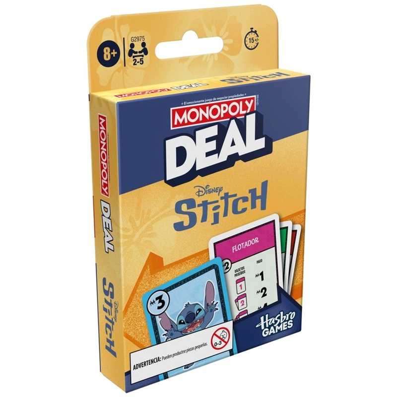 JUEGO DE MESA MONOPOLY DEAL EDICION DISNEY STITCH - 5