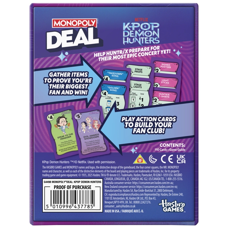 JUEGO DE CARTAS MONOPOLY DEAL KPOP DEMON HUNTERS - 2
