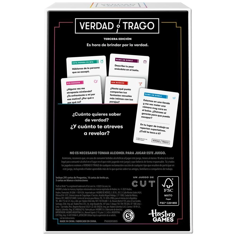 JUEGO DE MESA HASBRO GAMES VERDAD O TRAGO (3.ª EDICION) - 4