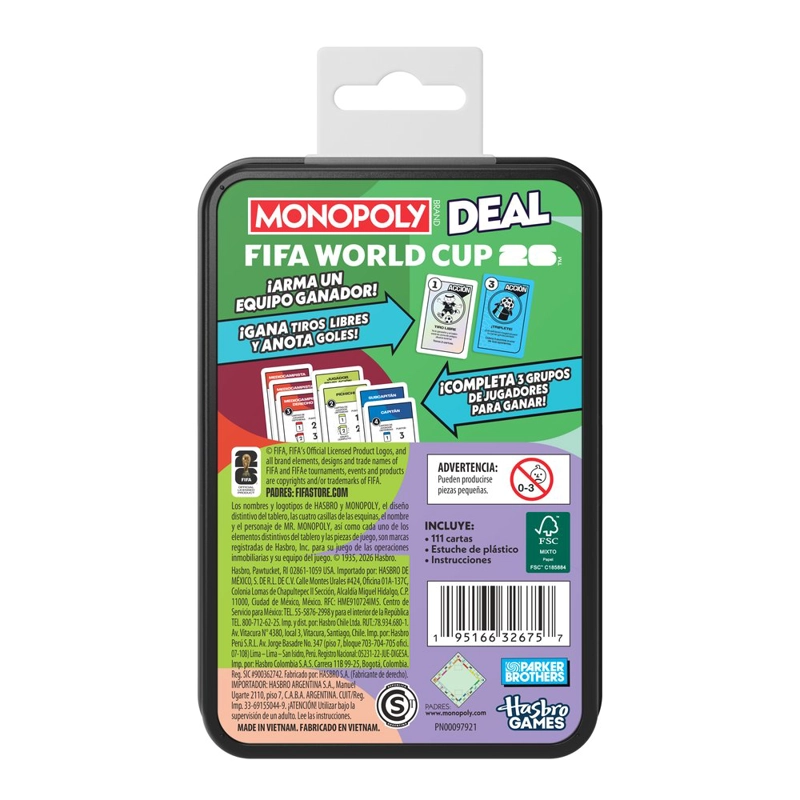 JUEGO DE CARTAS MONOPOLY DEAL FIFA 2026 - 2
