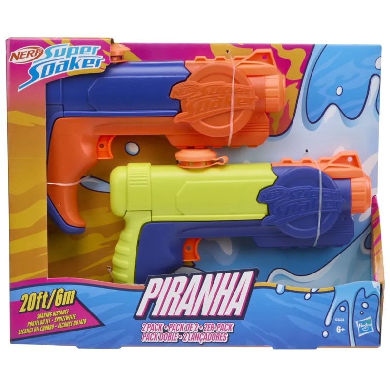LANZADOR DE AGUA SUPER SOAKER PIRANHA PACK DOBLE - 2