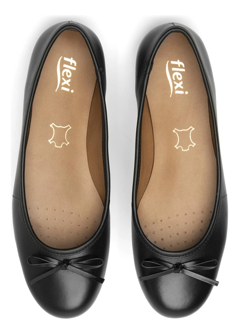 BALLERINAS MUJER FLEXI CUERO NEGRO DAFNE 21202 - 6