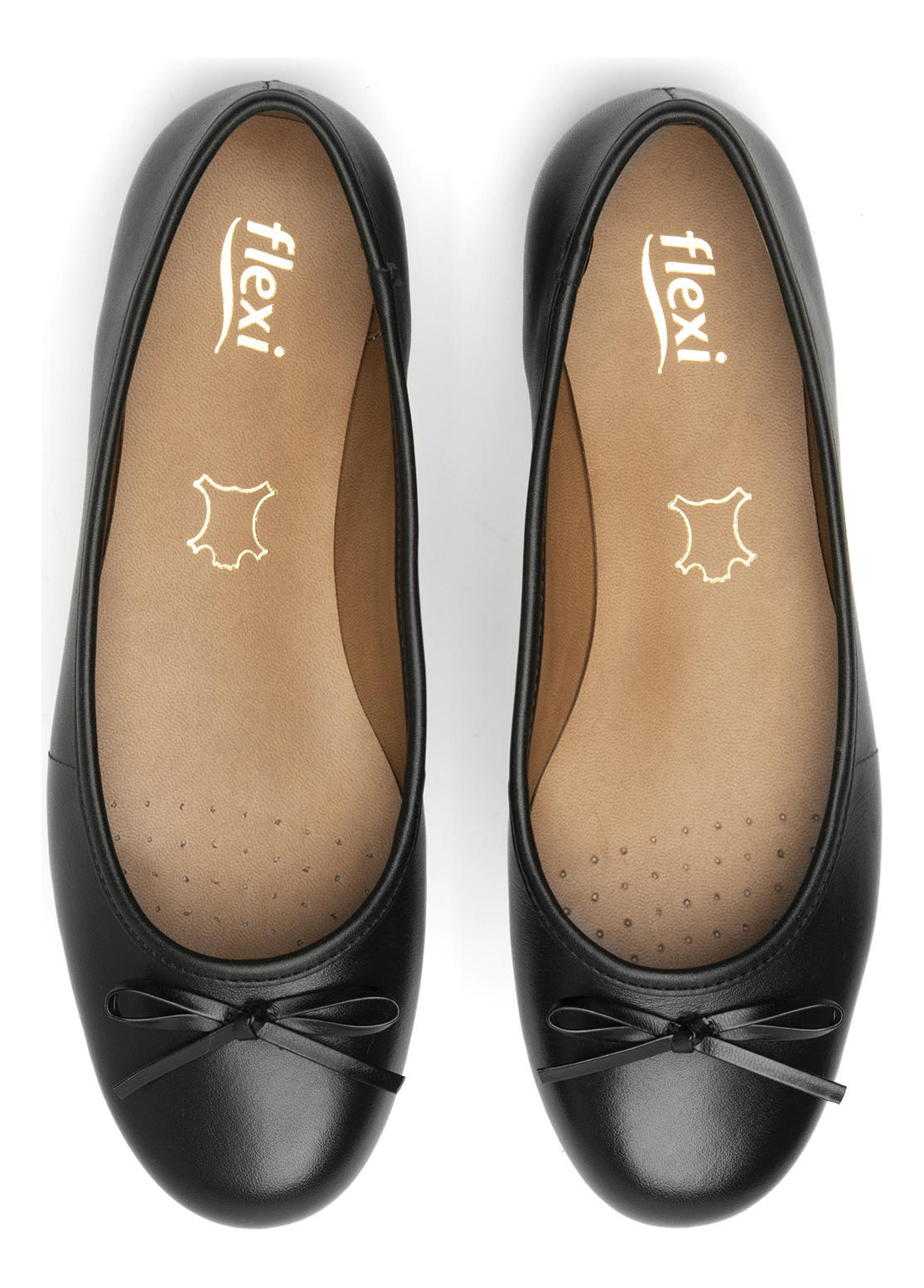 BALLERINAS MUJER FLEXI CUERO NEGRO DAFNE 21202 - 6