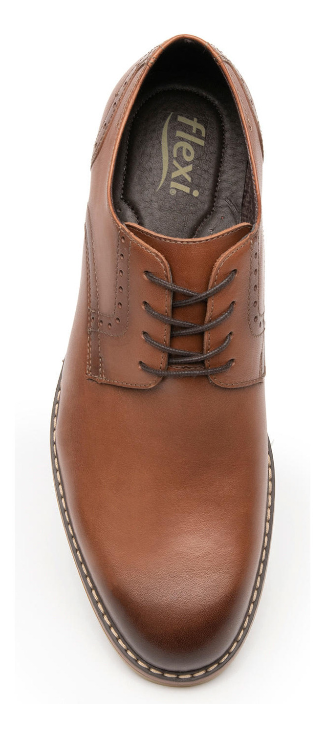 ZAPATO FLEXI HOMBRE CUERO DINAMO CAFE - 7