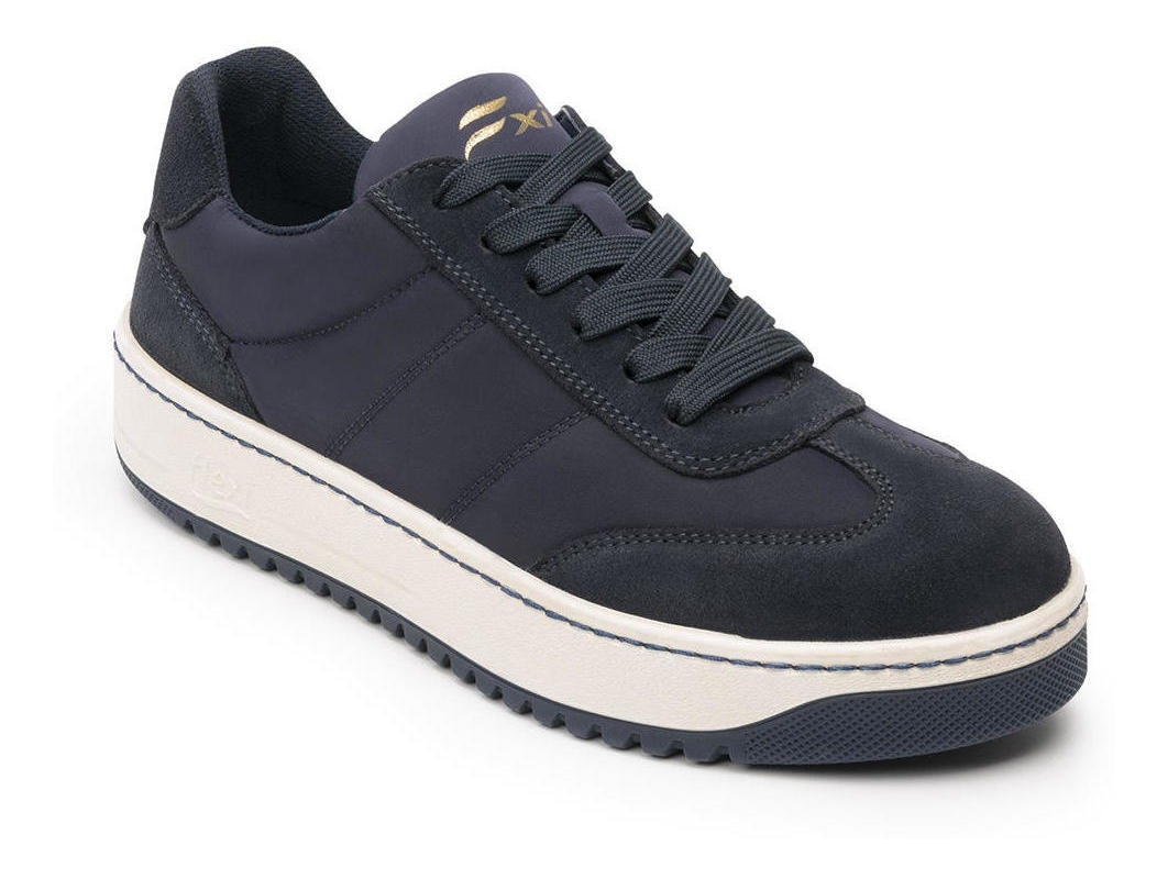 ZAPATILLAS MUJER FLEXI URBANAS AZUL CUERO JESSY 103505 - 1