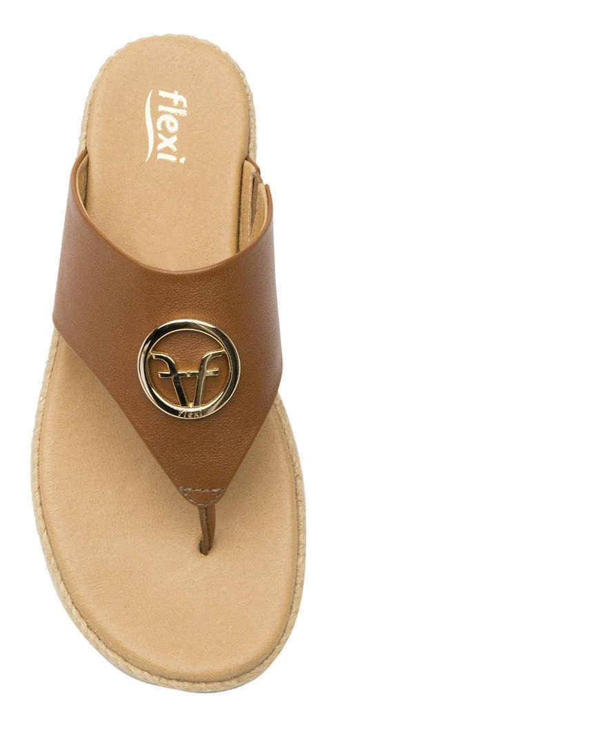 SANDALIAS MUJER FLEXI CUERO CAFÉ PEONIA - 8