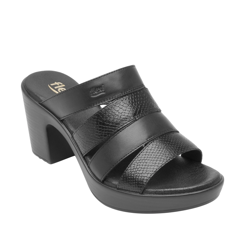SANDALIAS MUJER FLEXI CUERO LORY 102911NEGRO - 3