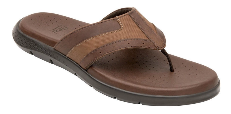 SANDALIAS HOMBRE FLEXI CUERO CAFÉ ODIN - 2