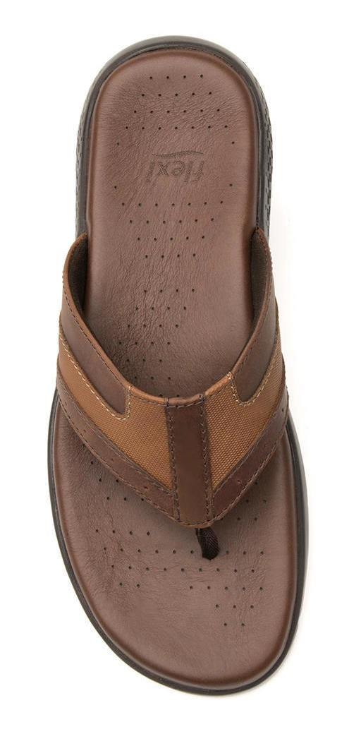 SANDALIAS HOMBRE FLEXI CUERO CAFÉ ODIN - 7