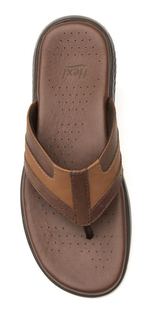 SANDALIAS HOMBRE FLEXI CUERO CAFÉ ODIN - 7