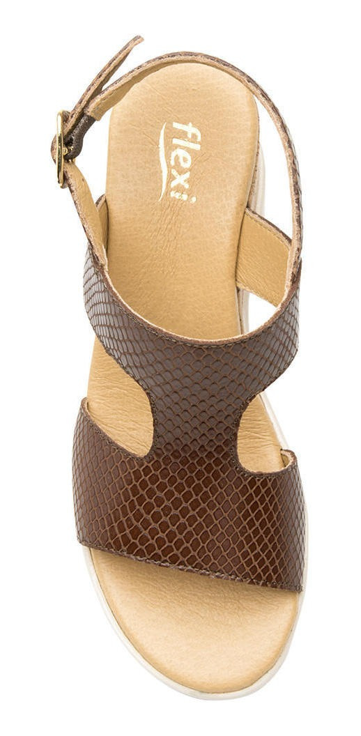 SANDALIAS MUJER FLEXI CUERO FETUCCINI 107303BROWN - 5