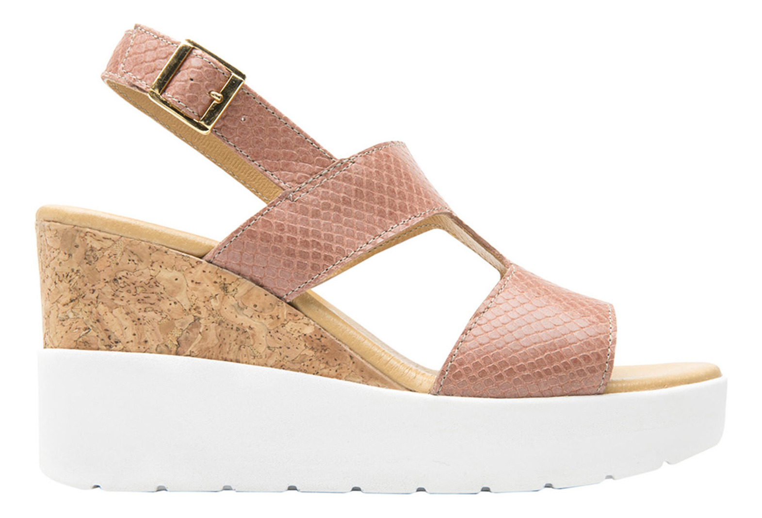 SANDALIAS MUJER FLEXI CUERO ROSA FETUCCINI - 1