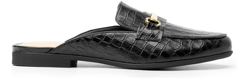 MOCASINES MUJER FLEXI CUERO NEGRO YULI - 1