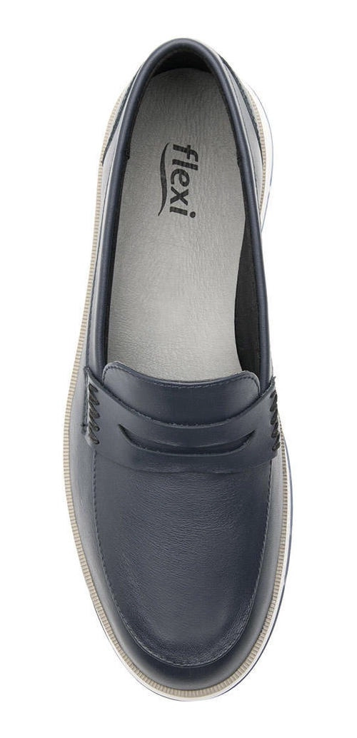 ZAPATILLAS MUJER FLEXI URBANAS AZUL CUERO ROSAURA - 7