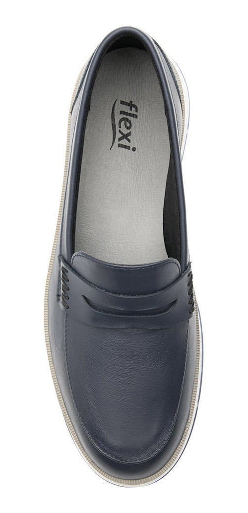 ZAPATILLAS MUJER FLEXI URBANAS AZUL CUERO ROSAURA - 7