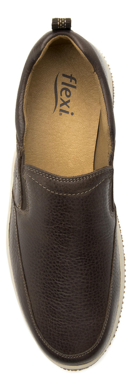 ZAPATILLAS HOMBRE FLEXI CASUALES CAFÉ FLYER CUERO 410703 - 4