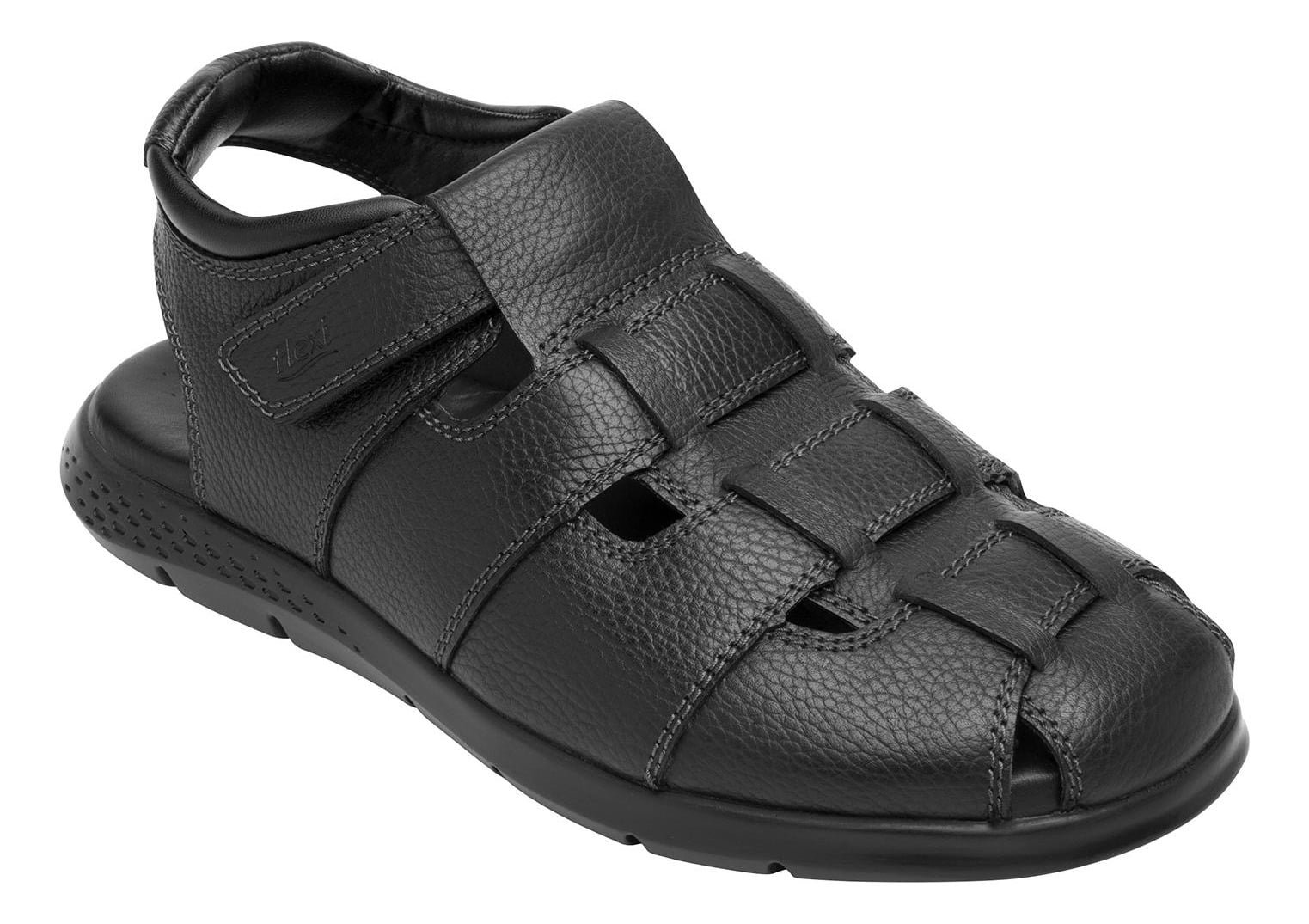 SANDALIAS HOMBRE FLEXI CUERO NEGRO ODIN - 2